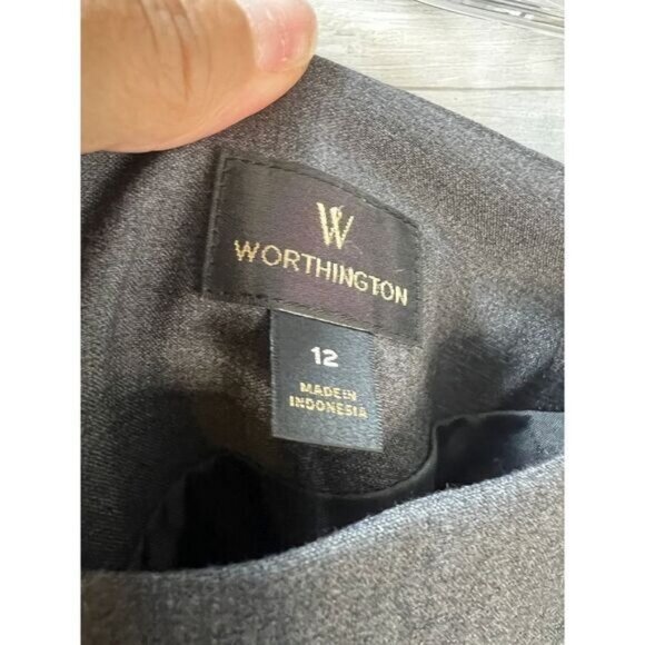 Worthington Work Mini Skirt Gray Lined Stretch Size 12 - Picture 4 of 4